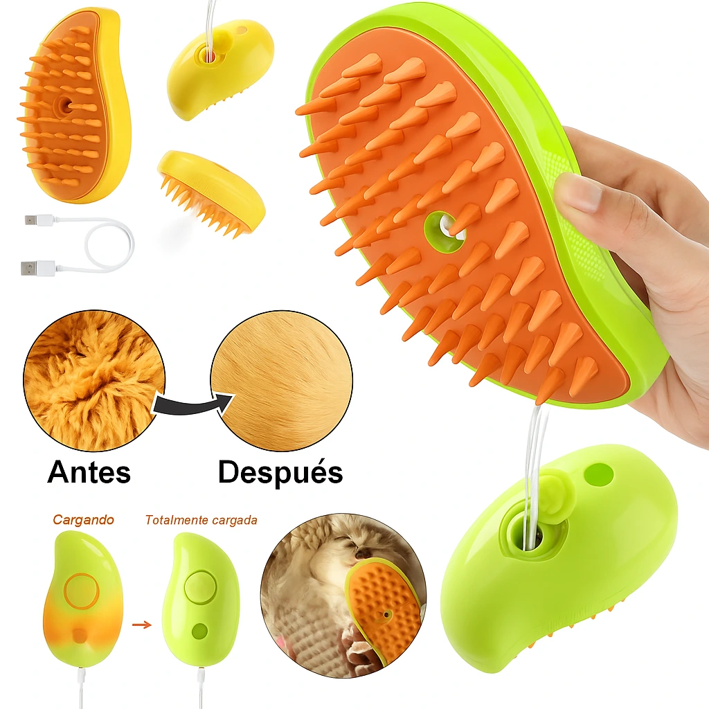 Despídete de las bolas de pelo | Cepillo De Vapor CatGlow® 3 En 1