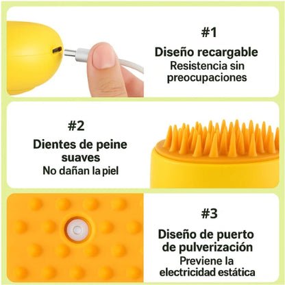 Despídete de las bolas de pelo | Cepillo De Vapor CatGlow® 3 En 1